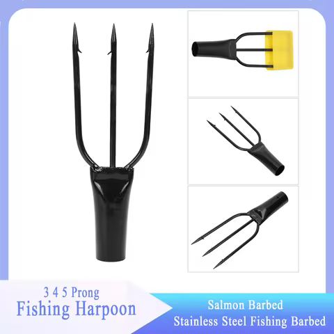 3 4 5 Prong Fishing Harpoon Stainless Steel Fishing Fork Fish Spear Gig Fork Hook 3Prong Fishing 4 P