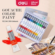 Deli Dmast Gouache Water Colour Paint Watercolour Paste Professional Art School Supplies (12/24/36 C