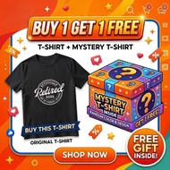 Officially Retired 2026 Funny Vintage Graphic T-shirt Buy 1 Free 1 Mystery Surprise Gift
