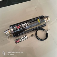 Knalpot racing original DST Racing trioval long carbon inlet 50mm silincer only knalpot racing unive