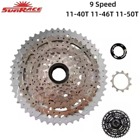 Sunrace 9 Speed Cassette MTB Bike Flywheel For HG Hub 11-40T 11-46T 11-50T Bicycle Freewheel