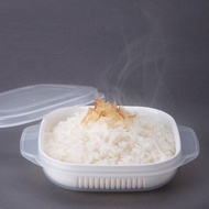 日本NAKAYA 日本製可微波加熱雙層白飯保鮮盒340ML-4入組