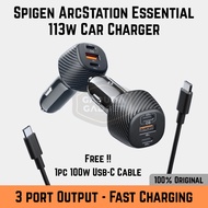 Spigen Car Charger 113w 3port ArcStation Essential EV113 65w 30w 18w Fast Charging iphone Samsung Ma