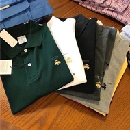 Original Brooks Brothers Man Gold Embroidered Cotton Lapel Men Polo Shirt Baju Lelaki Premium short-