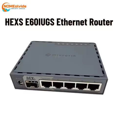 Mikrotik E60iUGS wired router featuring a 2.5G SFP port 5x Gigabit Ethernet, PoE out, USB, and a fas