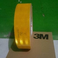 CAHAYA 3m Reflective Sticker For Kir Antem Test Size 5cm x 45.Mtr Yellow Sticker Reflecting Light