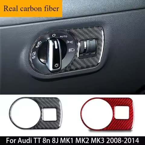 For Audi TT 8n 8J MK1 Mk2 Mk3 2008-2014 Carbon fiber interior trim cover dustproof headlight switch 