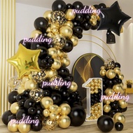 Black Gold Latex Balloons Set Adult 18 20 25 30 40 50 60 70 80th Birthday Party Decoration Supplies