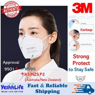 YESHHLIFE EARLOOP 3M KN95 &amp; AS/NZS P2 [* KL/SGR FAST SHIP &amp; READY STOCK] MASK 9501+ DUST &amp; HAZE / PM 2.5 / FLU PREV MASK