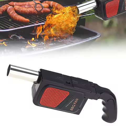 LMETJMA BBQ Air Blower Portable Handheld Electric BBQ Fan Outdoor Camping Barbecue Charcoal Grill Fa
