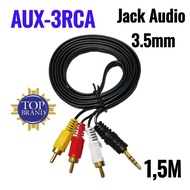 RCA Aux Jack Audio Cable 3.5 mm To 3 RCA Male 3 in 1 RCA Cable/ 3 in 1