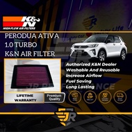 K&N Washable Drop In Replacement Air Filter Perodua Ativa 1.0 Turbo Penapis Udara Car Intake Parts K
