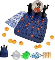 Tombola 48 Folder with Rotating Compass, Bingo Game, Lotto Tombola, Bingo, Lot with Basket for Autom