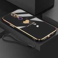 Love phone case For OPPO F11 Pro F9 Pro F5 F7 Phone soft case silicone straight edge electroplating mobile phone case