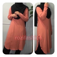 🔥Blouse labuh muslimah🔥kain sejuk ironess blouse women blouse🔥l