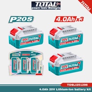 TOTAL 20V (4.0Ah) Lithium-Ion Battery Kit - 3 Battery Pack Set - P20S – TOSLI251296