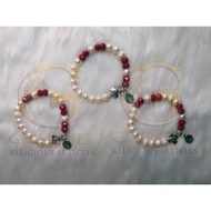Bracelet Fresh Pearl with Red Our Lady of Manaoag