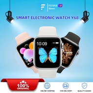LAYAR FITINE Smart Sports Electronic Watch Y68 HD LED Screen Silicone Strap USB Charging ipx67 Water