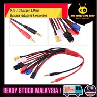 8 In 1 Charger 4.0mm Banana Adapter Connector Imax B6 B6AC T Tamiya Futaba XT60 EC3 JST Wire Cable L