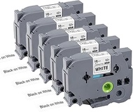 5Pack TZe-241 3/4 Inch Label Tape Replacement for Brother P Touch TZ Tape 18mm 0.7 Laminated White T