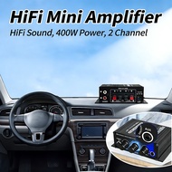 HiFi Mini Amplifier Car Audio 12V Power AMP 400W 2 Channels Support AK270 AUX