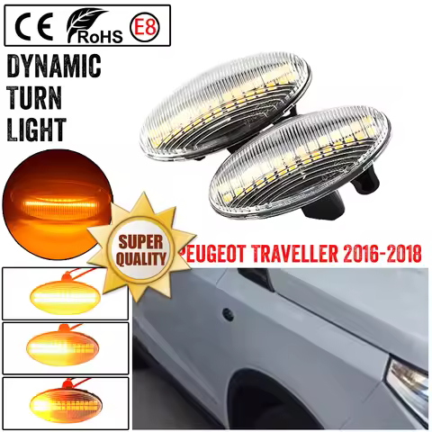 Dynamic Fender Turn Signal For Peugeot Citroen C1 C2 C3 C5 C6 107 206 307 207 407 607 1007 Berlingo 