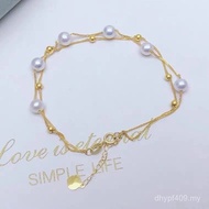 Shuibei Chopin Pearl Gold Wholesale Classy Gold Bracelet Adjustable Bracelet au750 Color Gold Simple