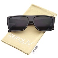 Retro Flat Top Wide Temple Eazy E Style Rectangle Sunglasses 57mm