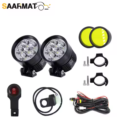 2Pcs Universal L6X LED DIY Motorcycle headlight Bulb Motorbike Waterproof Fog Spot 8000LM Moto Spotl
