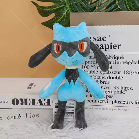 Pokemon Plush Riolu Toys Anime Peluche Shiny Lucario Mega Lucario Cute Soft Stuffed Animals Dolls Ki