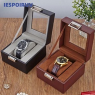 IESPOIRNC Watch Box, Leather Wood Watch Storage Box, Portable 1 Watch Slot Watch Collection Box Home