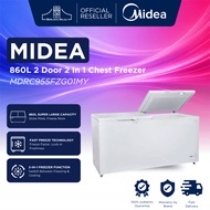 Midea 860L 2 Door 2 In 1 Chest Freezer MDRC955FZG01MY | chest freezer peti sejuk beku 冷冻柜 commercial