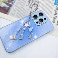 LOMBARD Y2k Star & Cross Phone Chain, Spice Girl Style Key Chain Silver Pentagram Phone Pendant, Kaw