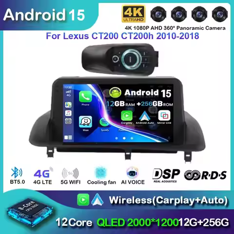 Car Android Car Radio For Lexus CT200h CT200 CT Series 2011-2019 GPS Navigation Multimedia Player Ca