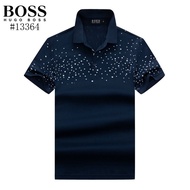Hugo Boss _ ของแท้ฤดูร้อน2022เสื้อโปโลผู้ชายเสื้อลำลองแขนสั้นผ้าฝ้าย Slim Fit Men 'S Tops