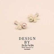 cute hair clip ribbon hair clip French Style Pearl Lace Bow Hairpin Side Clip Side Women's Broken Ha