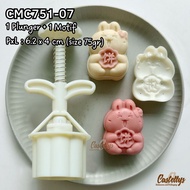 Cmc751-07 Mooncake Mold 75gr Rabbit Pia Moon Snowskin Pastry