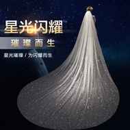 Korean Style Long Veil Bridal Trailing Veil Tik Tok Same Style Veil Headdress Super Fairy Starry Sky
