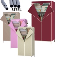 Steel Wardrobe Simple Single Soho Cloth Hanger 2Layer Cabinet Almari Baju Besi