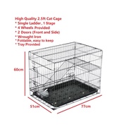 KINTONS (CC305M-K) High Quality 2.5 Feet Cat Cage (77Lx51Wx60H cm), Sangkar Kucing Berkualiti 2.5 ka