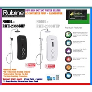 Rubine Instant Water Heater RWH- 2388WHP with Rainshower &amp; Booster Pump