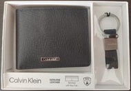 Calvin Klein CK  防刮 短皮夾+鑰匙圈 含提袋