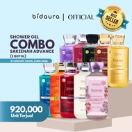 Bidaura Combo Sakeenah Advance (2 Botol) Mini 88ml | 15x Mandian | Aura 7 Bunga Body Wash Shower Gel
