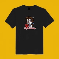 美女與野獸 英鬥 鬥牛犬 狗 插畫 原創 黑 短T 衣服 T恤 情侶裝