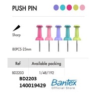 BANTEX PUSH PIN 23MM ASST COL-MT(9.15*9.15*23MM)