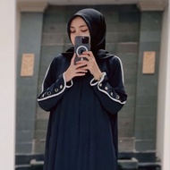 Abaya Basic Habibah Premium Gamis Plain Umroh Daily Abaya Kancing Dress Gamis Batwing Oversize Crink