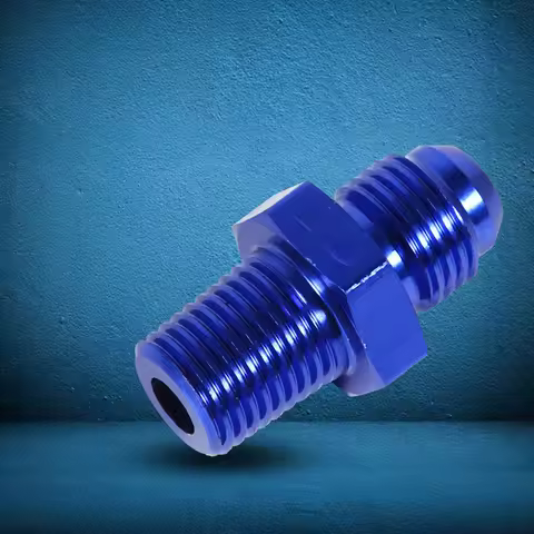 AN6 Fitting Adapter Aluminum AN6 To NPT 1/4" Fuel Oil Fittings Straight Adaptor Car Blue NPT Fitting