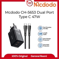 Mcdodo CH-5653 Charger GAN Dual Port Type C to Type C Fast Charging 47W