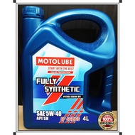 MOTOLUBE Fully Synthetic Engine Oil 5W-40 API SN (4L) 5W40 4Liters 10,000KM