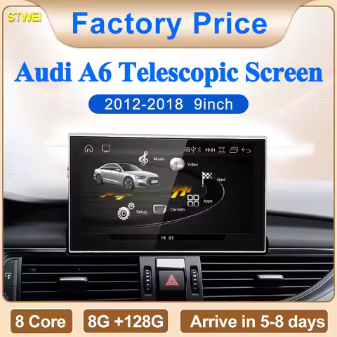 8G 128G Android14 9inch Carplay AUTO For AUDI 2012-2018 Year A6 A7 C7 Car Video Players GPS Navigati